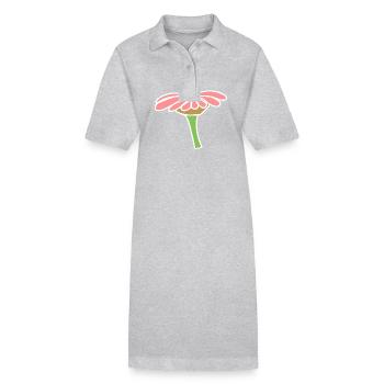 Page d’icône de fleur plante rose - Robe polo bio PAIGER Stanley/Stella Femme - gris chiné - Devant