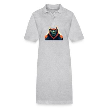 Yeti Zeichentrickfigur Buntes Haustier Tier - Stanley/Stella Frauen Bio-Polokleid PAIGER - Grau meliert - Vorne