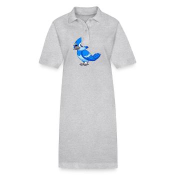 Blue Jay Niedliche Maskottchen Zeichentrickfigur Kawaii - Stanley/Stella Frauen Bio-Polokleid PAIGER - Grau meliert - Vorne