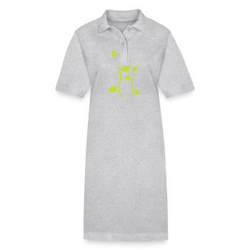 feuille, feuilles, feuilles, ligne, nature, branche, plantes, vert - Robe polo bio PAIGER Stanley/Stella Femme - gris chiné - Devant