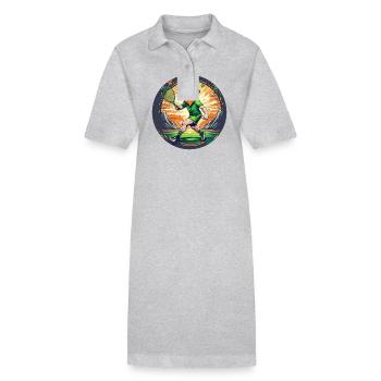 St. Patrick's Day Kleeblatt Tennis - Stanley/Stella Frauen Bio-Polokleid PAIGER - Grau meliert - Vorne