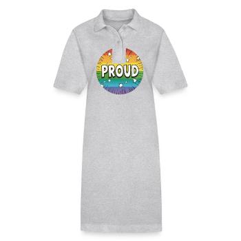 Fierté LGBTQ - Robe polo bio PAIGER Stanley/Stella Femme - gris chiné - Devant