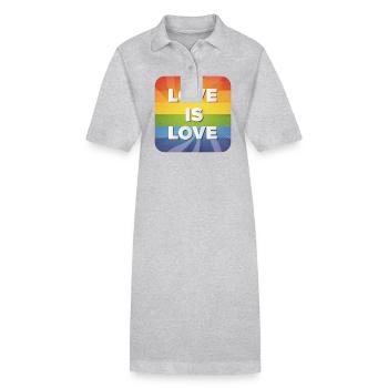 LGBTQ L’amour, c’est l’amour - Robe polo bio PAIGER Stanley/Stella Femme - gris chiné - Devant