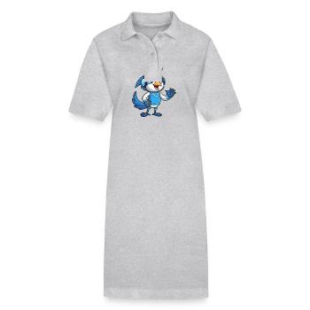 Blue Jay drôle dessin animé personnage casque musique - Robe polo bio PAIGER Stanley/Stella Femme - gris chiné - Devant