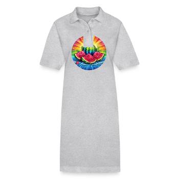 LGBTQ Melon - Robe polo bio PAIGER Stanley/Stella Femme - gris chiné - Devant