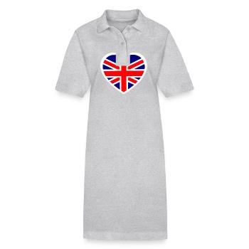 Le cœur britannique - Robe polo bio PAIGER Stanley/Stella Femme - gris chiné - Devant