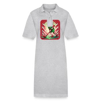 Weihnachtself Feldhockey - Stanley/Stella Frauen Bio-Polokleid PAIGER - Grau meliert - Vorne