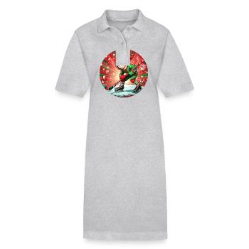 Weihnachtself Eishockey - Stanley/Stella Frauen Bio-Polokleid PAIGER - Grau meliert - Vorne