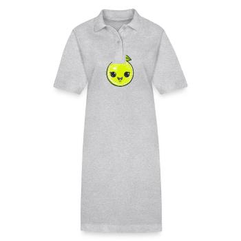 Citron vert heureux dans le style de dessin animé vert - Robe polo bio PAIGER Stanley/Stella Femme - gris chiné - Devant