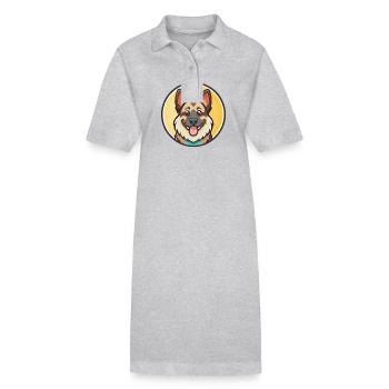 Karpaten-Schäferhunderasse Lustiger Cartoon Kawaii - Stanley/Stella Frauen Bio-Polokleid PAIGER - Grau meliert - Vorne