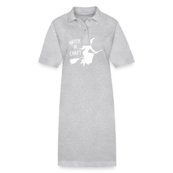 Halloween Hexe Hexenbesen Witches Be Crazy - Stanley/Stella Frauen Bio-Polokleid PAIGER - Grau meliert - Vorne