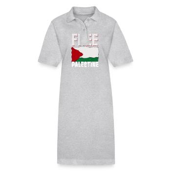 palestine - Robe polo bio PAIGER Stanley/Stella Femme - gris chiné - Devant