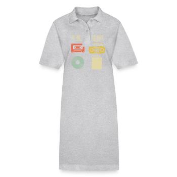Ich werde nicht alt, ich steigere meinen Wert - Stanley/Stella Frauen Bio-Polokleid PAIGER - Grau meliert - Vorne