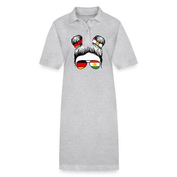 Kurdes Allemagne Kurdistan - Robe polo bio PAIGER Stanley/Stella Femme - gris chiné - Devant