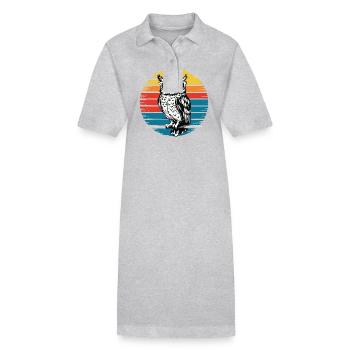 oiseau de nuit hibou hibou oiseau - Robe polo bio PAIGER Stanley/Stella Femme - gris chiné - Devant