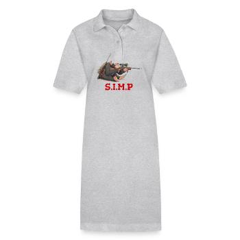 Monkey, meme, Sniper Rifle - Stanley/Stella Frauen Bio-Polokleid PAIGER - Grau meliert - Vorne