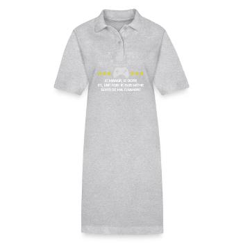 Videospiel-Süchtige-Geschenkidee für Teenager-Gamer - Stanley/Stella Frauen Bio-Polokleid PAIGER - Grau meliert - Vorne
