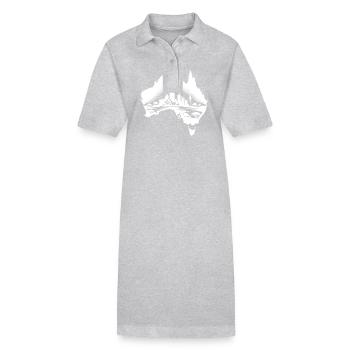 Continent australien paysage tatouage Sytyle - Robe polo bio PAIGER Stanley/Stella Femme - gris chiné - Devant