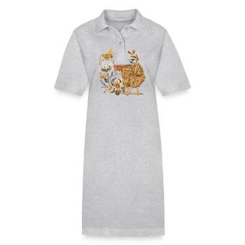 Huhn Hühner Henne Natur Tierfreund tierlieb - Stanley/Stella Frauen Bio-Polokleid PAIGER - Grau meliert - Vorne