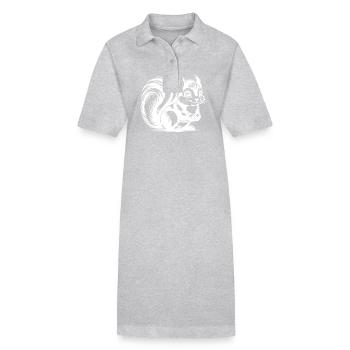 Petit écureuil mignon dessin au crayon - Robe polo bio PAIGER Stanley/Stella Femme - gris chiné - Devant