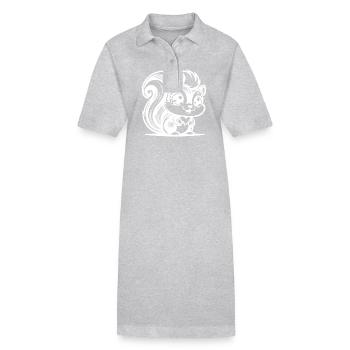 Dessin au crayon de bébé dessin animé écureuil - Robe polo bio PAIGER Stanley/Stella Femme - gris chiné - Devant