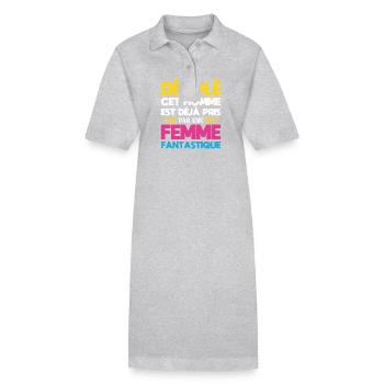 Sorry, dieser Mann ist schon vergeben - Stanley/Stella Frauen Bio-Polokleid PAIGER - Grau meliert - Vorne