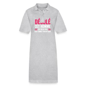 Sorry, dieser Mann ist schon vergeben - Stanley/Stella Frauen Bio-Polokleid PAIGER - Grau meliert - Vorne
