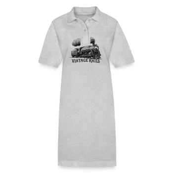 Locomotive à vapeur d’époque - Robe polo bio PAIGER Stanley/Stella Femme - gris chiné - Devant
