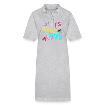Vintage 90er Jahre Technologie Alte Gadgets TShirt - Stanley/Stella Frauen Bio-Polokleid PAIGER - Grau meliert - Vorne