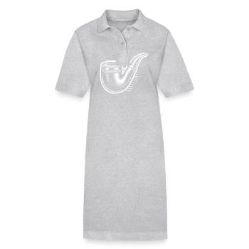 The Silent Art of Smoking Old Pipe Smokers - Stanley/Stella PAIGER Organic Women’s Polo Dress - heather grey - Front