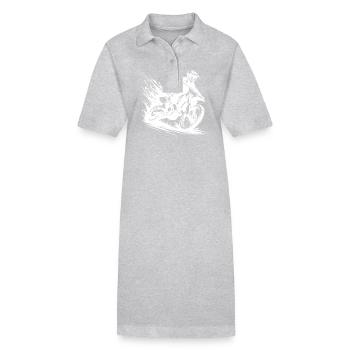 Enduro Gelände Fahrer Matsch und Geschwindigkeit - Stanley/Stella Frauen Bio-Polokleid PAIGER - Grau meliert - Vorne