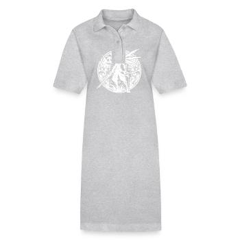Fantasy Krieger mit Schwert und Flügeln - Stanley/Stella Frauen Bio-Polokleid PAIGER - Grau meliert - Vorne