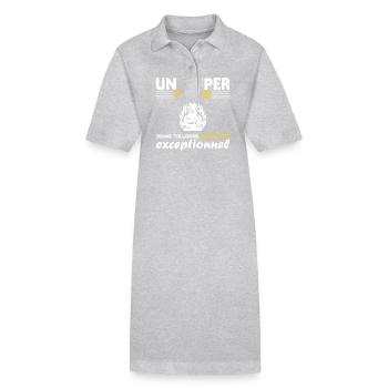 A super firefighter makes an exceptional retiree - Stanley/Stella PAIGER Organic Women’s Polo Dress - heather grey - Front