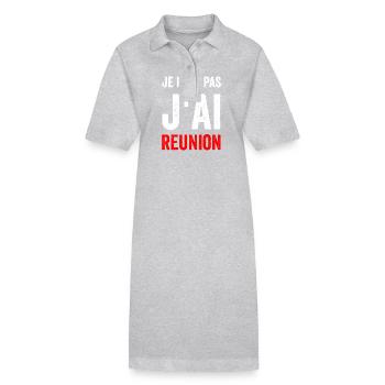 Je peux pas jai reunion - Robe polo bio PAIGER Stanley/Stella Femme - gris chiné - Devant