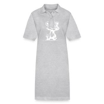 Ein ganz müder wuscheliger Bär nach dem aufstehen - Stanley/Stella Frauen Bio-Polokleid PAIGER - Grau meliert - Vorne