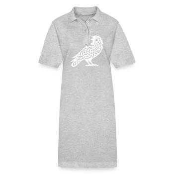 Mystérieux oiseau corbeau de style celtique - Robe polo bio PAIGER Stanley/Stella Femme - gris chiné - Devant