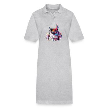 Astronaut Raumfahrer Welt Abenteuer Entdeckung - Stanley/Stella Frauen Bio-Polokleid PAIGER - Grau meliert - Vorne