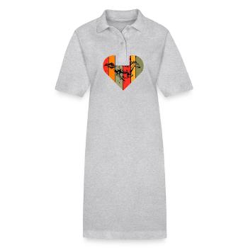 Ich liebe das Pferd Geschenk Reiter Reiter - Stanley/Stella Frauen Bio-Polokleid PAIGER - Grau meliert - Vorne