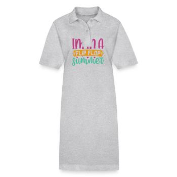 Im In A Flip Flop Sommer - Stanley/Stella Frauen Bio-Polokleid PAIGER - Grau meliert - Vorne