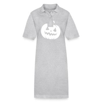 Lanterne citrouille magique coquine avec un sourire effronté - Robe polo bio PAIGER Stanley/Stella Femme - gris chiné - Devant