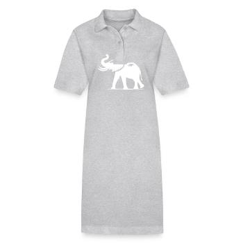 Portrait d’éléphant avec trompe avec défenses - Robe polo bio PAIGER Stanley/Stella Femme - gris chiné - Devant