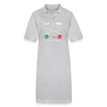 Die Wanderung ruft mich, ich muss gehen! - Stanley/Stella Frauen Bio-Polokleid PAIGER - Grau meliert - Vorne