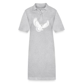 Majestueux oiseau de proie aux griffes écartées - Robe polo bio PAIGER Stanley/Stella Femme - gris chiné - Devant