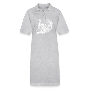 Compétition de ski Rivalité et sportif - Robe polo bio PAIGER Stanley/Stella Femme - gris chiné - Devant