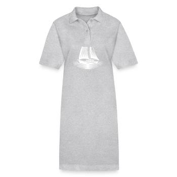 Segelboot in ruhiger See am Horizont - Stanley/Stella Frauen Bio-Polokleid PAIGER - Grau meliert - Vorne