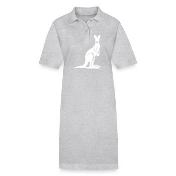 Wildtier Silhouette mit typischer Känguru Pose - Stanley/Stella Frauen Bio-Polokleid PAIGER - Grau meliert - Vorne