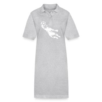 Fußballtorwart springt zur Rettung des Balls - Stanley/Stella Frauen Bio-Polokleid PAIGER - Grau meliert - Vorne