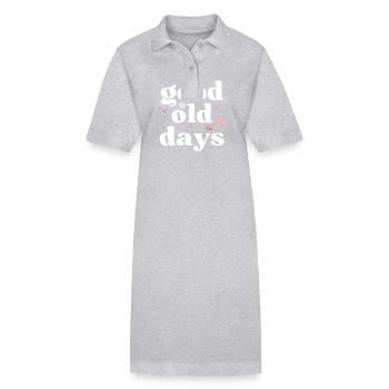 good old days white cassette - Stanley/Stella PAIGER Organic Women’s Polo Dress - heather grey - Front