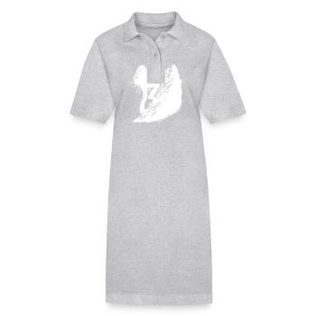 Mann beim Klettern am Berggipfel Felsen - Stanley/Stella Frauen Bio-Polokleid PAIGER - Grau meliert - Vorne