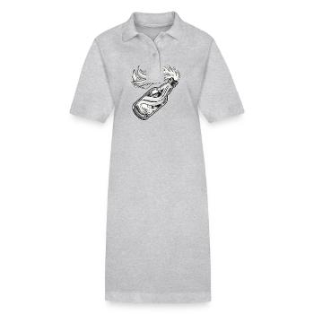 Molotov Cocktail - Stanley/Stella Frauen Bio-Polokleid PAIGER - Grau meliert - Vorne